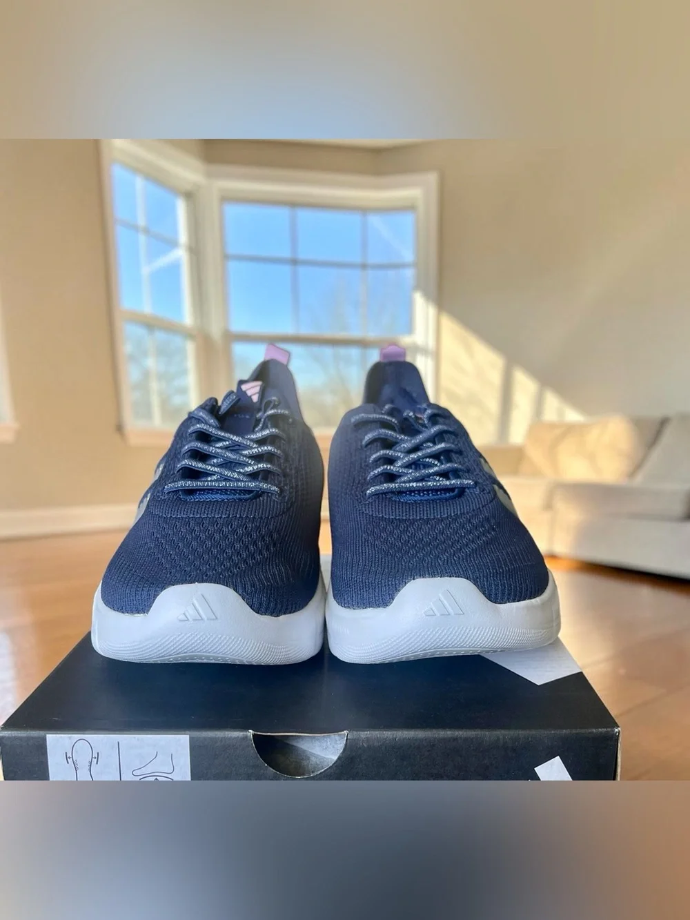 adidas Cloudfoam Flex Slounge NEW Women’s Size 7 WIDE (US) Blue/Silver/Lilac